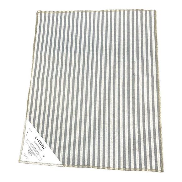 Linen Blend Stripe Fabric Samples Lot craft Kaufman Polyester Blue & White - Picture 12 of 16